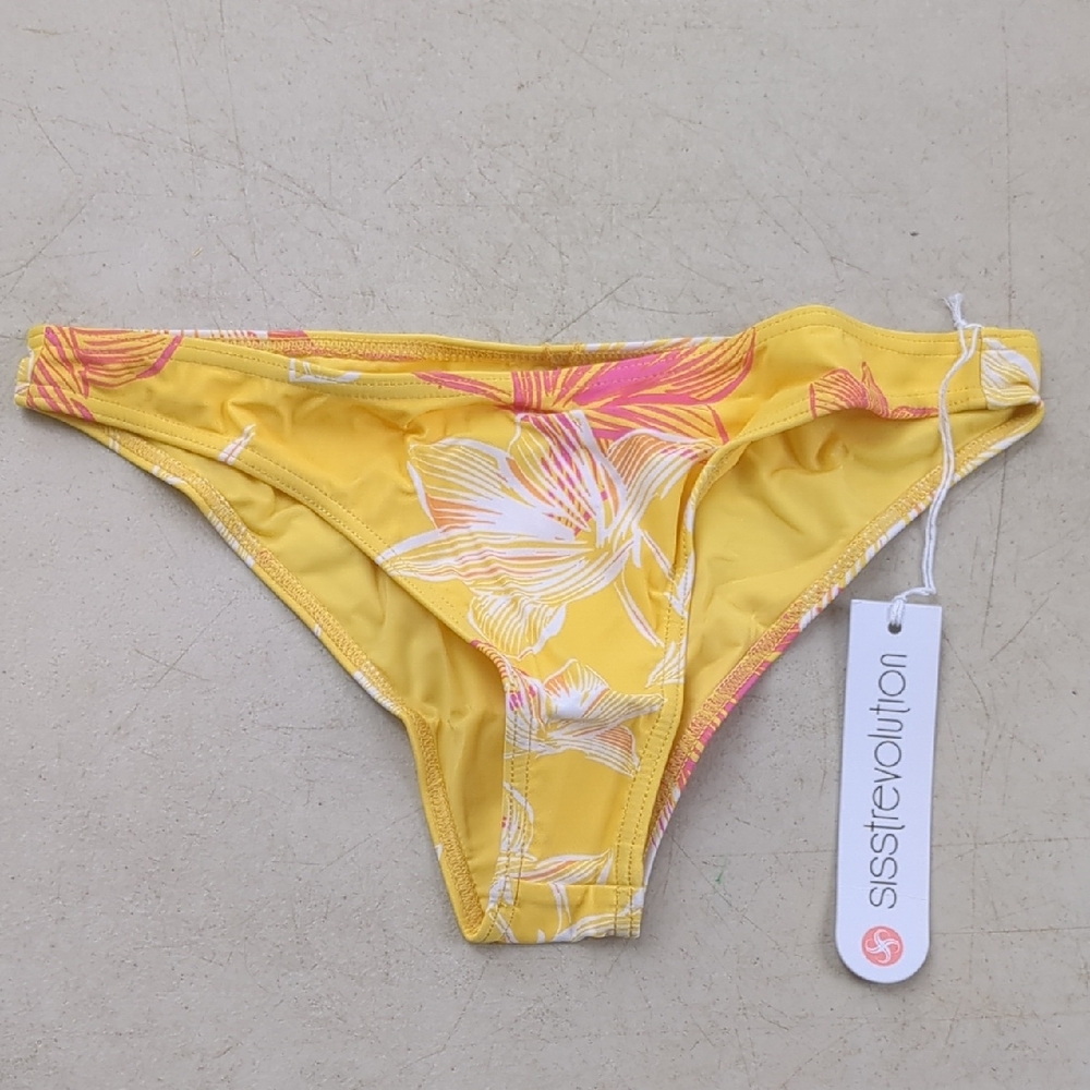 Sisstrevolution Yellow Floral Bikini Bottom